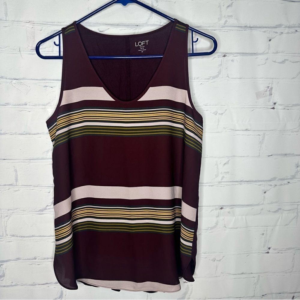 Loft small petite plum color top‎